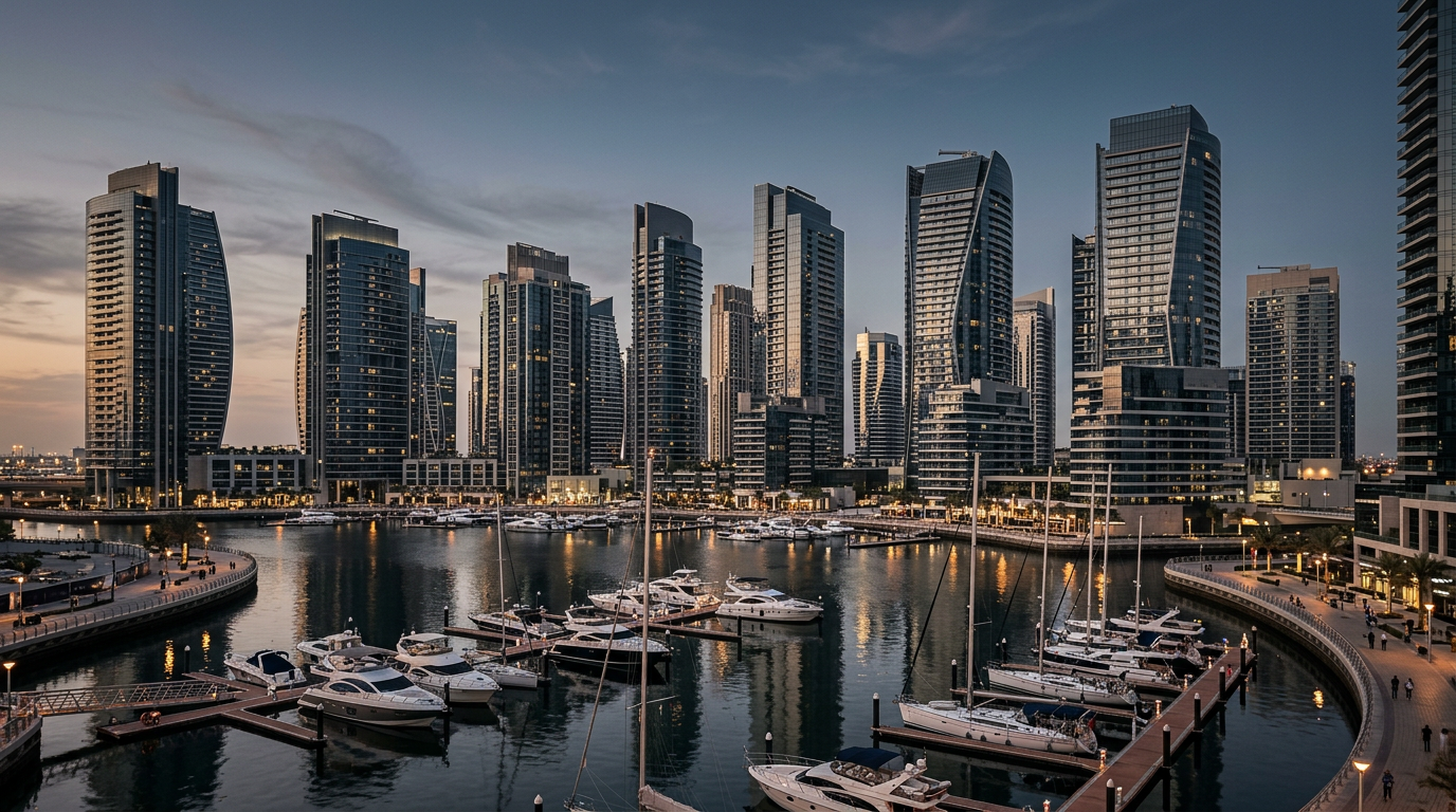 International skyline representing global real estate markets