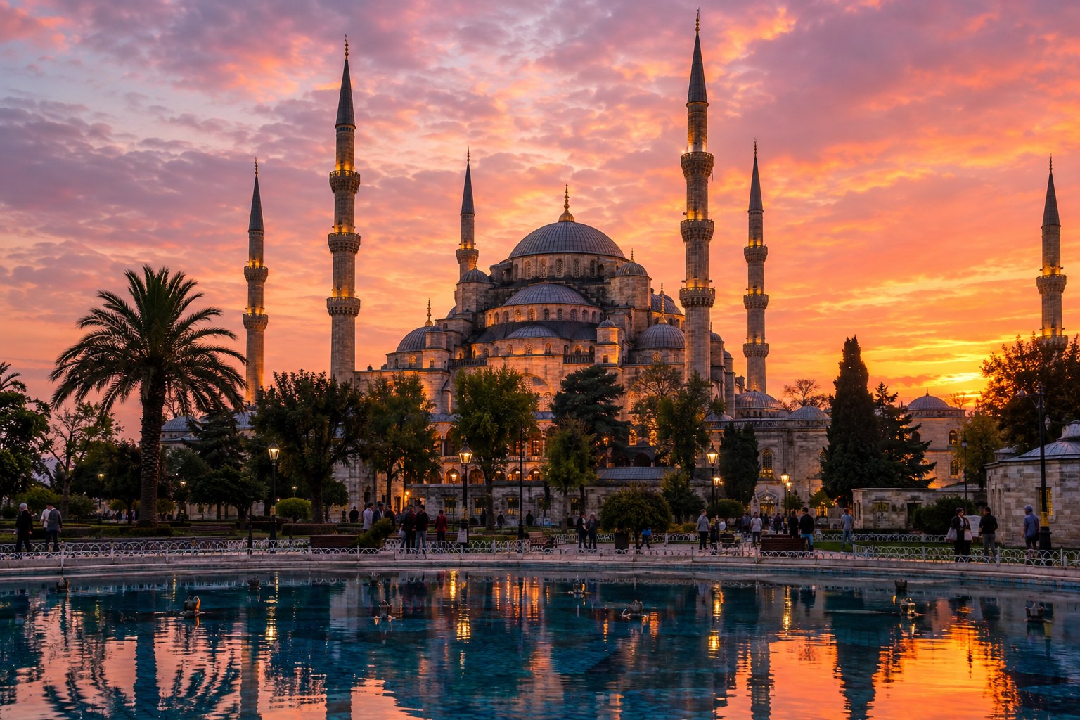 The Blue Mosque at sunset, Istanbul